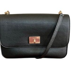 DKNY Black Flap Medium Crossbody Bag